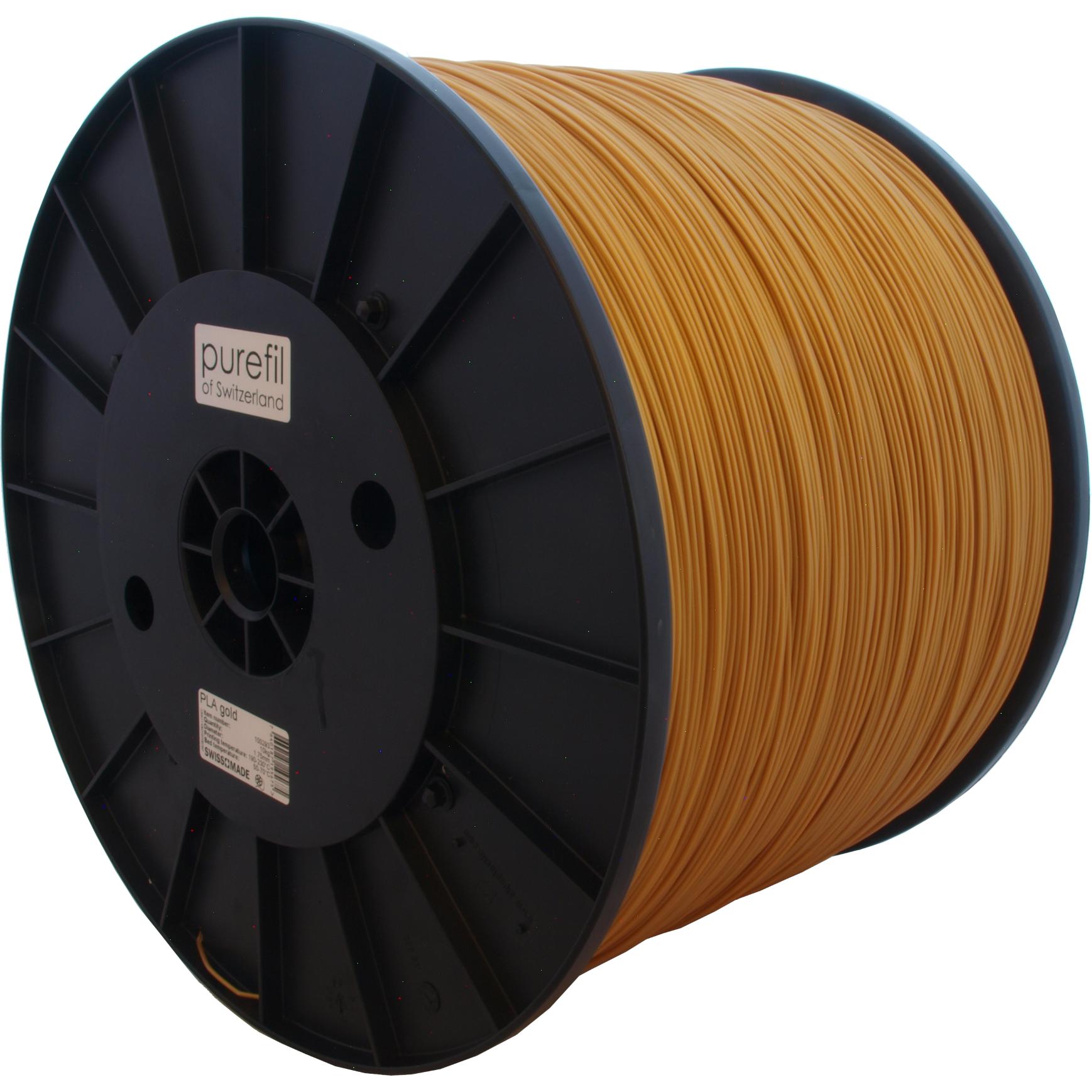 Purefil PLA Filament (PLA, 1.75 mm, 10000 g, Gold), 3D Filament, Gold