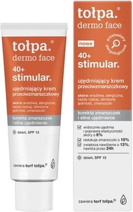 Actual product image Tołpa TOPPE Strengthening Anti-Wrinkle Cream SPF 15 for Day Dermo Face 40+ Stimular 40ml (40 ml, Day cream, SPF 15)