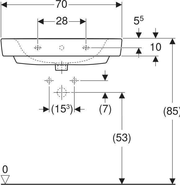 Produktbild Geberit Waschtisch Renova Plan 70 cm wei 501644001 (480 mm, 700 mm)