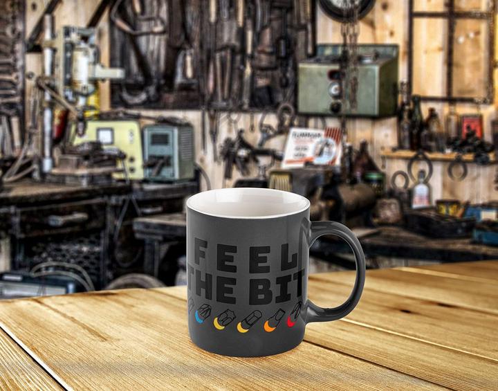 Actual product image Neo Mug with imprint FEEL THE BIT, 330 ml (330 ml, 1 x)