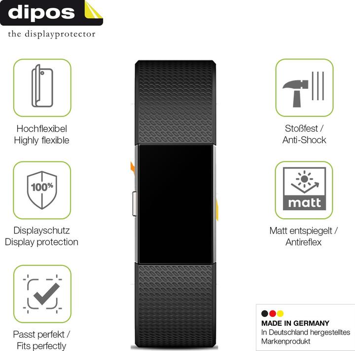Produktbild Dipos Full Cover Schutzfolie Matt (Fitbit Charge 2)