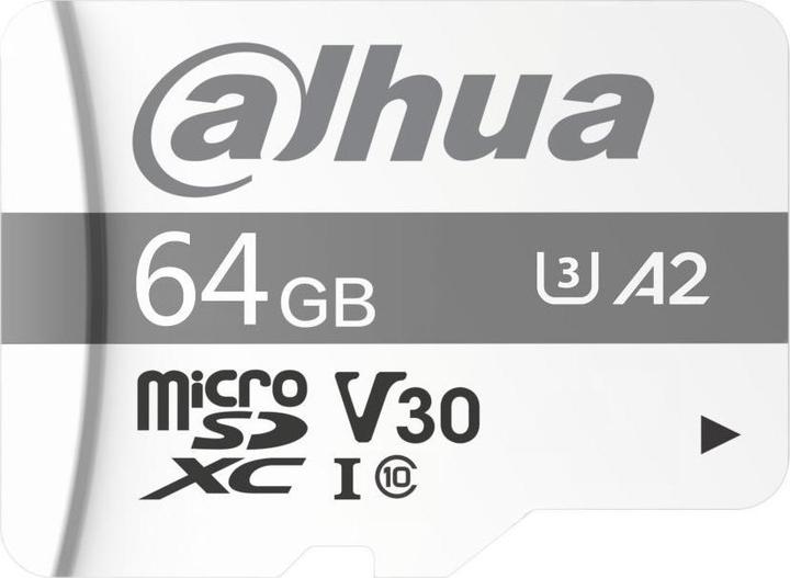 Actual product image Dahua Technology DHI-TF-P100/64 GB, 64 GB, MicroSDXC, Class 10, UHS-I, 100 MB/s, 38 MB/s (64 GB, microSDXC, U3, UHS-I)