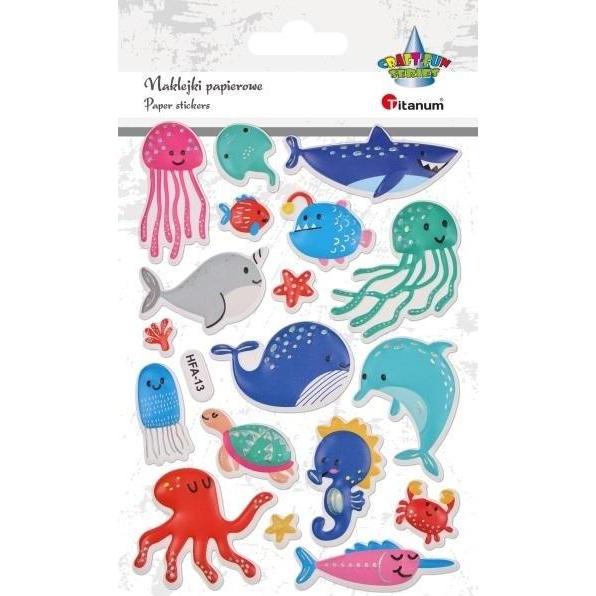 Titanum Konvexe Wassertieraufkleber, Mix 18 Stk. (18 Sticker) (47992741)