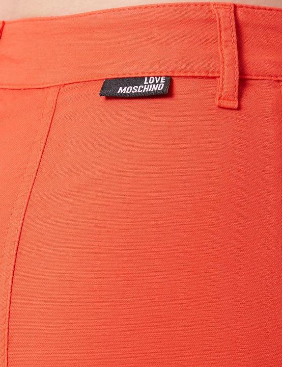 Productafbeelding Love Moschino Gefärbte Caprihose aus Stretch-Baumwoll-Leinen-Mix mit Tab (40)