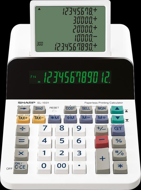 Actual product image Sharp EL-1501 desktop calculator white (SH-EL1501) (Batteries)