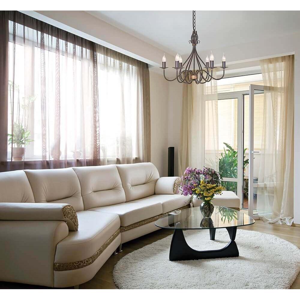 Thumbnail - Elstead Lighting, Kronleuchter, Windermere Kronleuchter E14 6-fach Rost, Goldfarbe, Made in UK (64.50 cm)