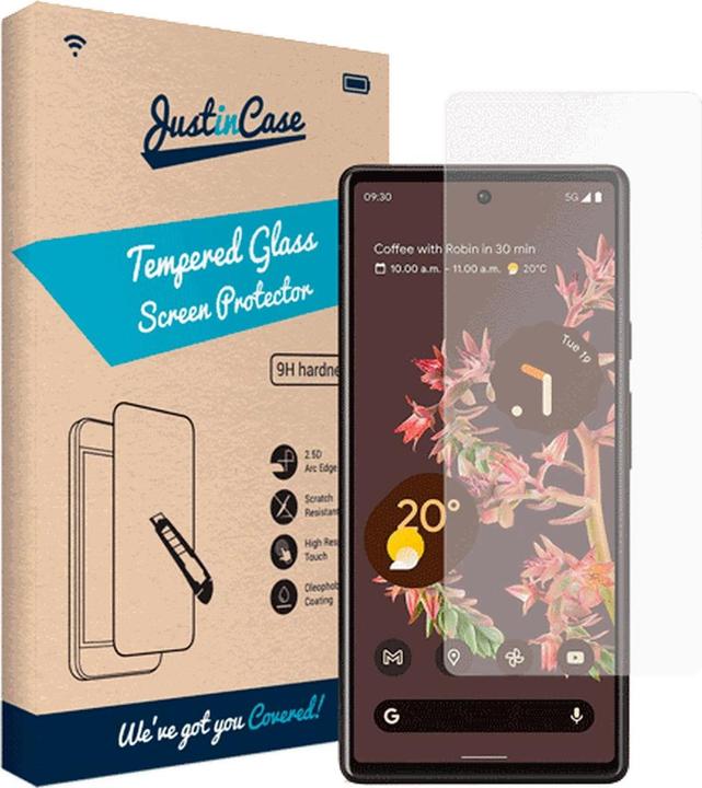 Just in Case Gehärtetes Glas Clear Displayschutzfolie Google Pixel 6a (1 Stück, Google Pixel 6a)