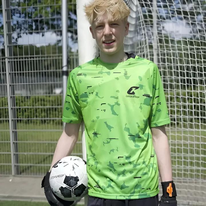 Actual product image Catch & Keep Trikot Green Camou Torwarttrikot Gr. 164 Kurzarm Fussball Shirt (164)