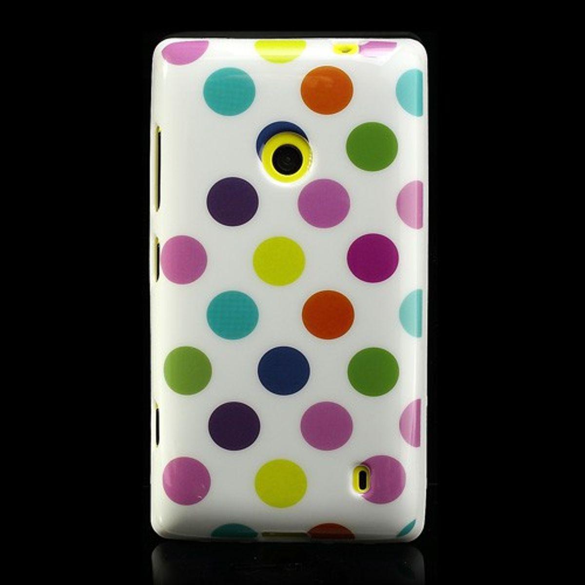 König Design Schutzhülle TPU Case für Handy Nokia Lumia 520 525 Weiss / Bunt (Nokia Lumia 520), Smartphone Hülle, Weiss