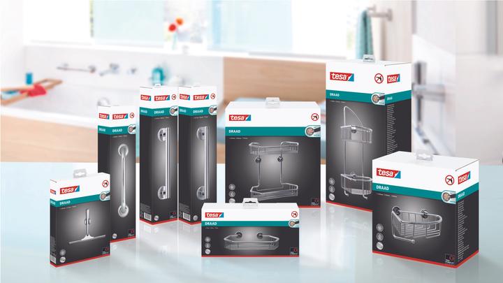 Image du produit tesa DRAAD Panier de douche avec solution adhésive sans perçage (6.50 x 27.50 x 13.50 cm)