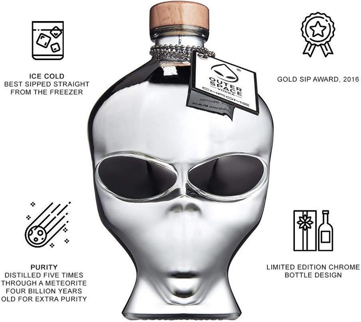 Actual product image Outerspace Vodka Alien Head (1 x 70 cl)