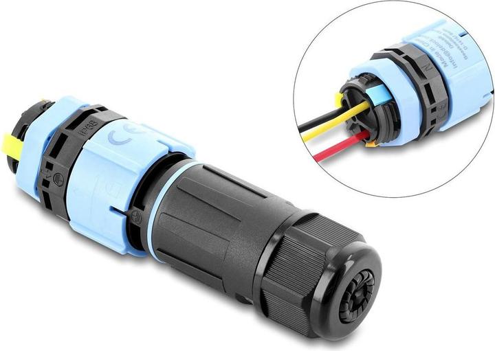 Produktbild Delock Wasserdichter Kabelverbinder 3 Pin mit Bajonettverschluss, IP68