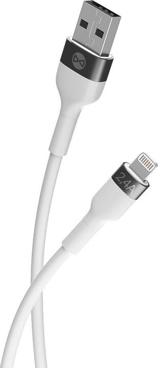 Image du produit Forever Câble flexible USB - Lightning 1,0 m 2,4A blanc (1 m, 12 W)