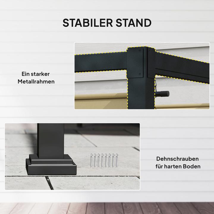 Immagine prodotto Outsunny Pergola Stahl, Polyester Khaki (400 cm, 300 cm)