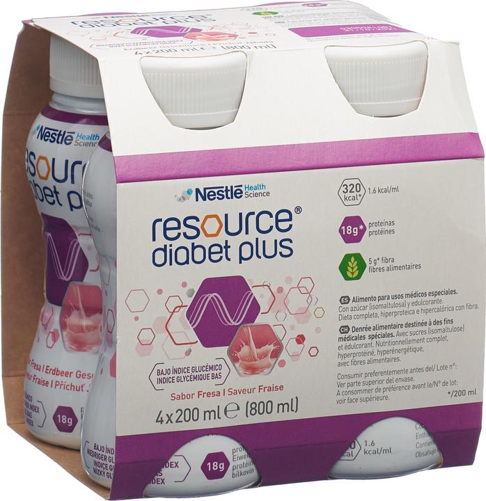 Produktbild Resource Diabet plus Erdbeere (Erdbeere, 4x)