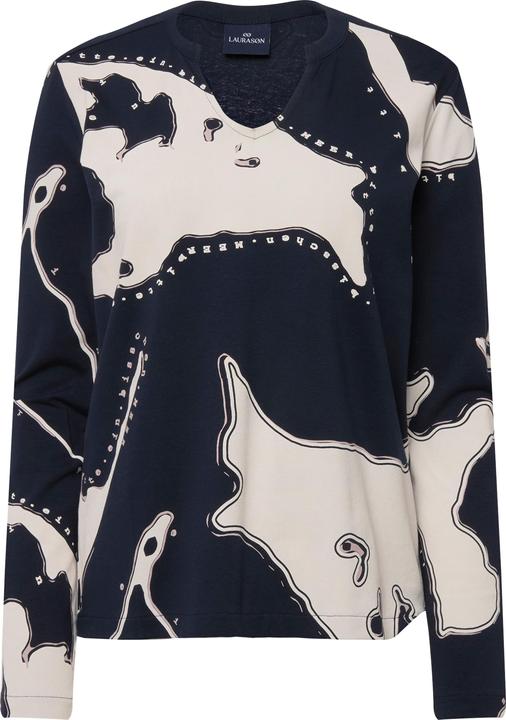 Produktbild Laurasøn T-Shirt, Insel Print, V-Ausschnitt, Langarm (M)