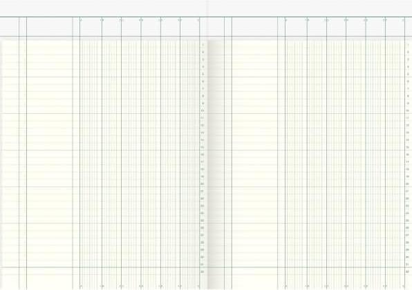 Produktbild König & Ebhardt Spaltenbuch DIN A4 hellblau/magenta 6 Spalten 40 Bl. (A4, Kariert)