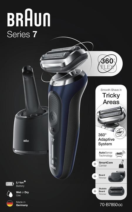 Productafbeelding Braun Series 7 70-B7850cc scheerapparaat voor mannen, elektrisch scheerapparaat met 360° verstelling
