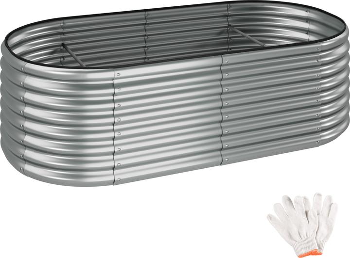 tectake Jardinière surélevée Flormma, 942l, galvanisé, 200x100x60cm