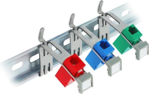 Actual product image Delock Keystone holder with labelling field 1 port for top-hat rail metal (Keystone module)