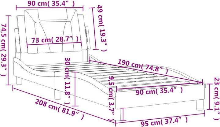 Image du produit vidaXL Bettgestell (90 x 190 cm)
