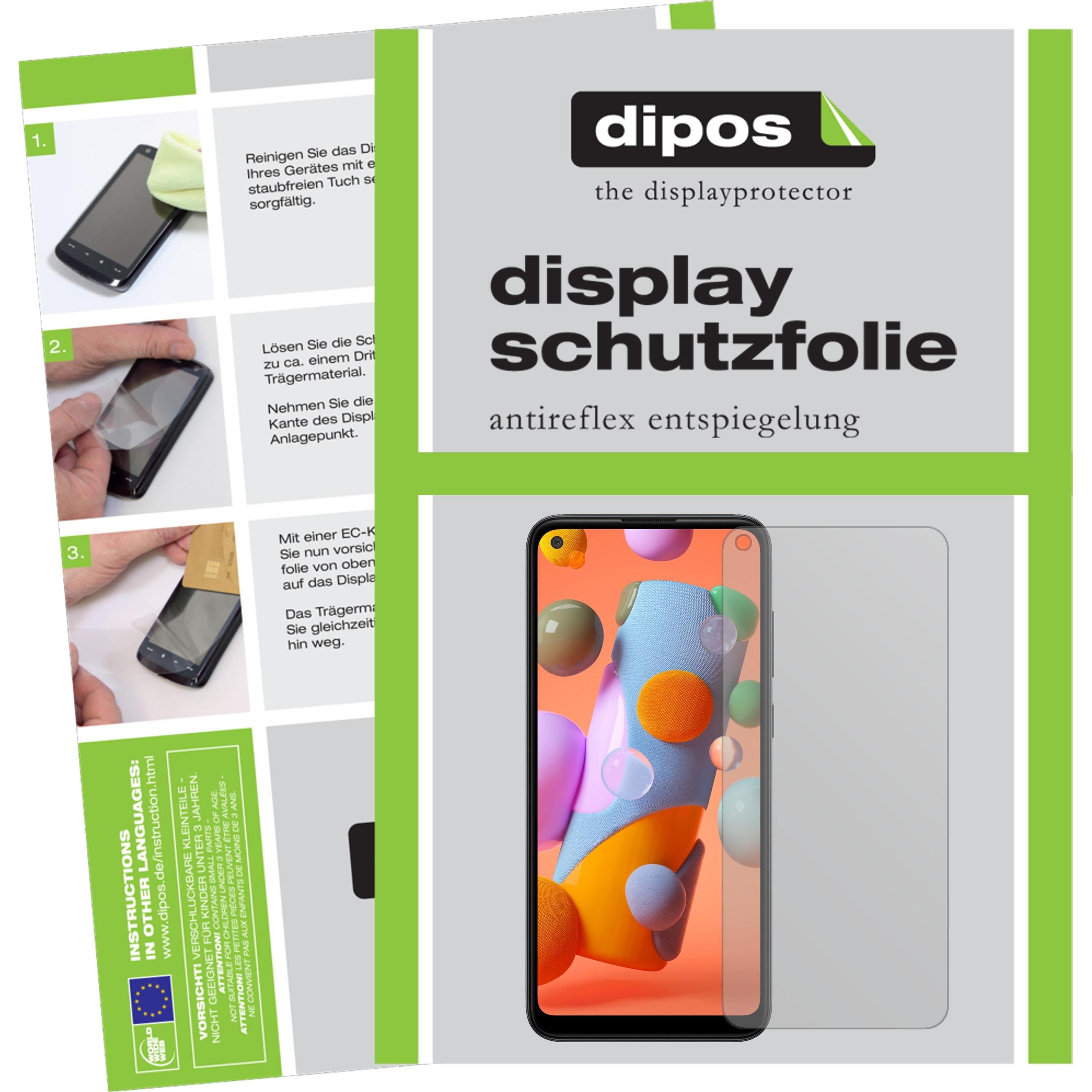 Dipos Displayschutzfolie Antireflex (5 Stück, Samsung Galaxy A11), Smartphone Schutzfolie, Transparent