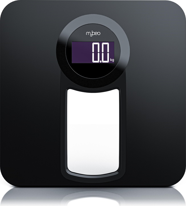 Produktbild Mybeo Digitale Körperwaage, Badezimmer Waage mit 6 mm Sicherheitsglas, Glas Personenwaage mit LCD Anzeige (150 kg)