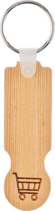 Actual product image MidOcean Compras Bamboo Shopping Trolley Keyring