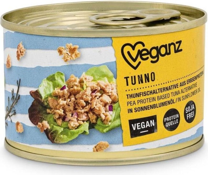Immagine prodotto Veganz Tunno, alternativa vegana al tonno a base di proteine di pisello (140 g)