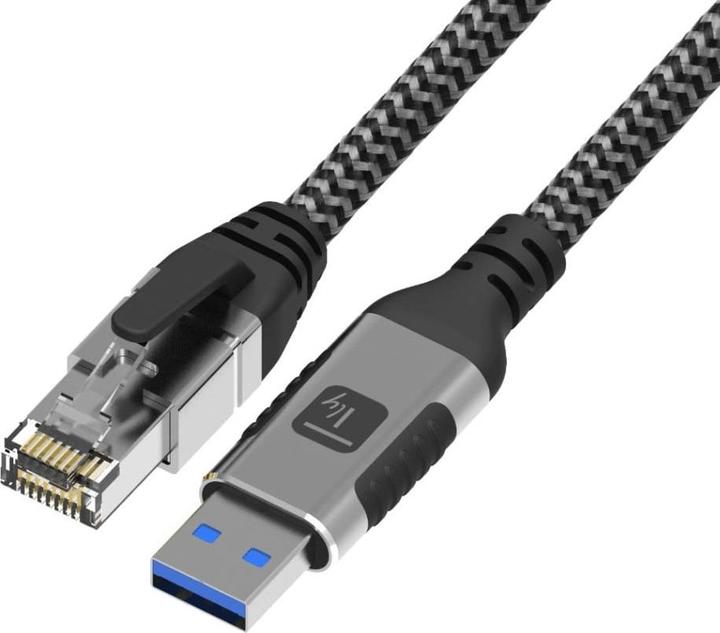 Actual product image Techly Kabel sieciowy USB-A na Gigabit Ethernet RJ45 1m (CAT6, 1 m)