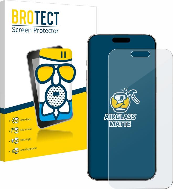 BROTECT Verre de protection Film de protection en verre Film de protection d'écran mat (1 pièce(s), Apple iPhone 16 Pro)