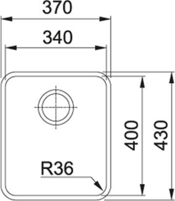 Produktbild Franke ANX 110-34 (Aufsatzspülbecken, 43 cm, 37 cm)
