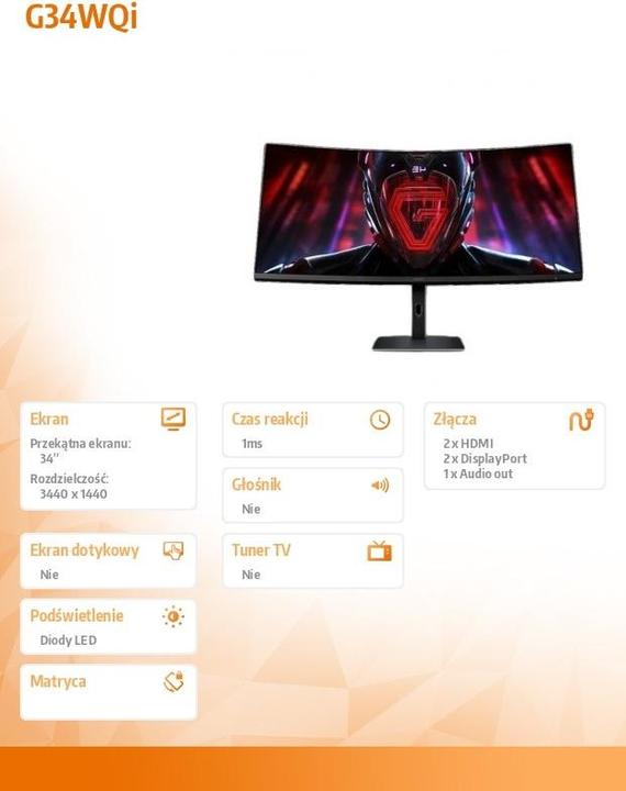 Produktbild Xiaomi G34WQi (3440 x 1440 Pixel, 34")