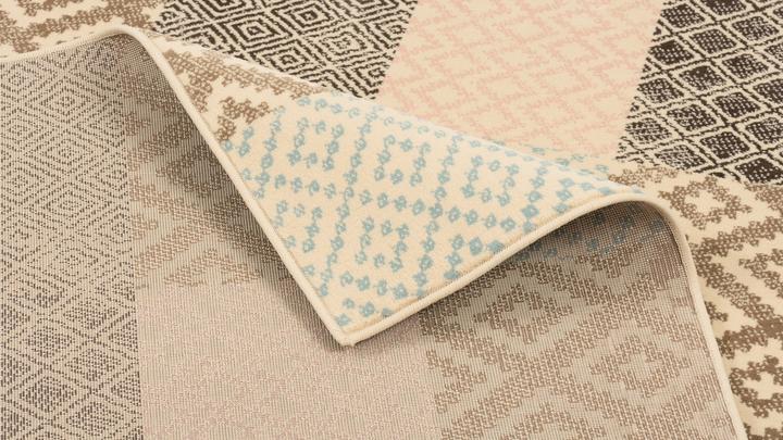 Produktbild Pergamon Designer Teppich Passion Pastell Patchwork Rosa Beige (120 x 170 cm)