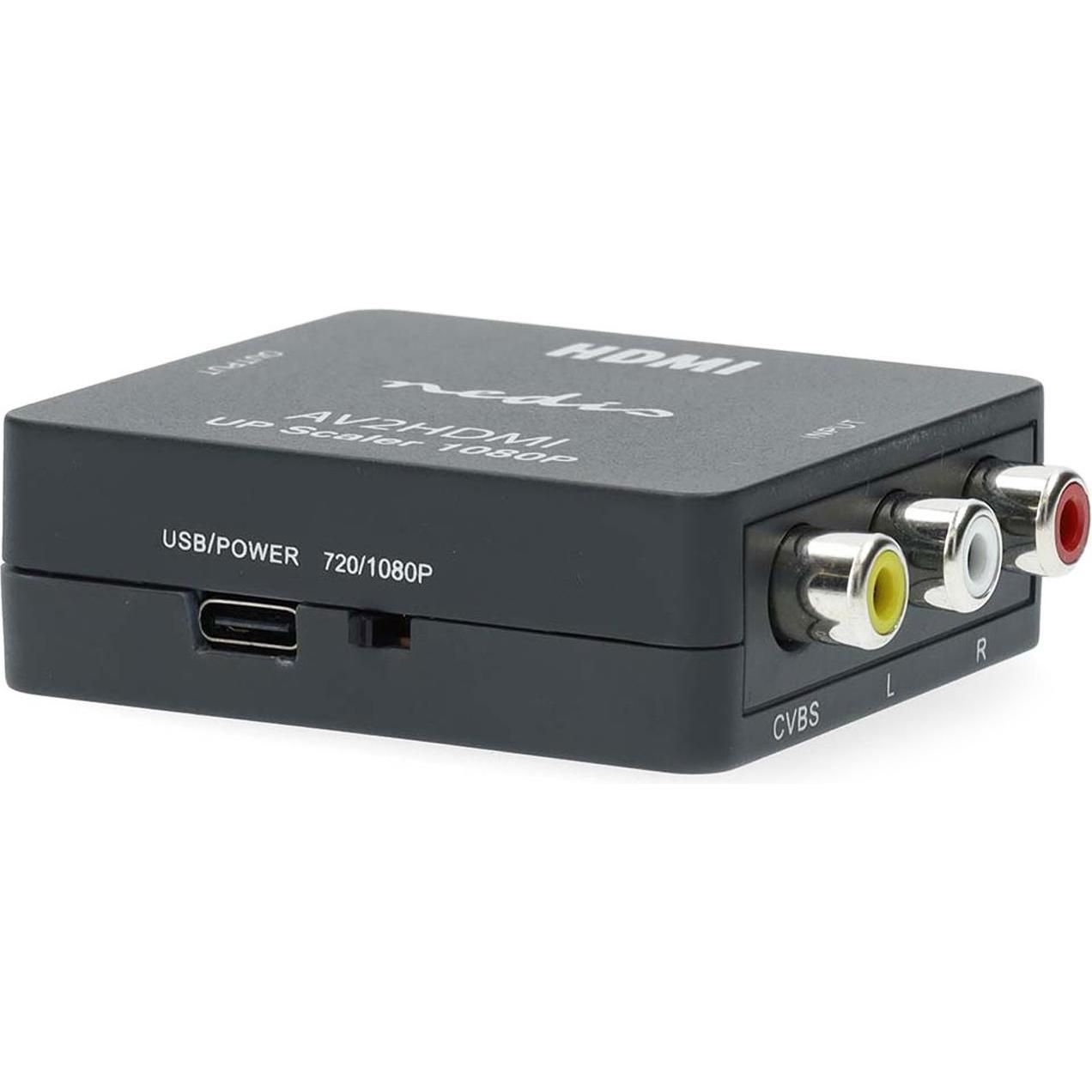 Nedis Convertitore HDMI T 3X RCA Jack HDMIT Uscita 1-Way 1080p 1,65 Gbps ABS Antracite (Adattatore angolare), Convertitore video