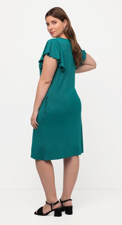 Image du produit Ulla Popken Robe midi, rayures scintillantes, col rond, manches courtes papillon (54)