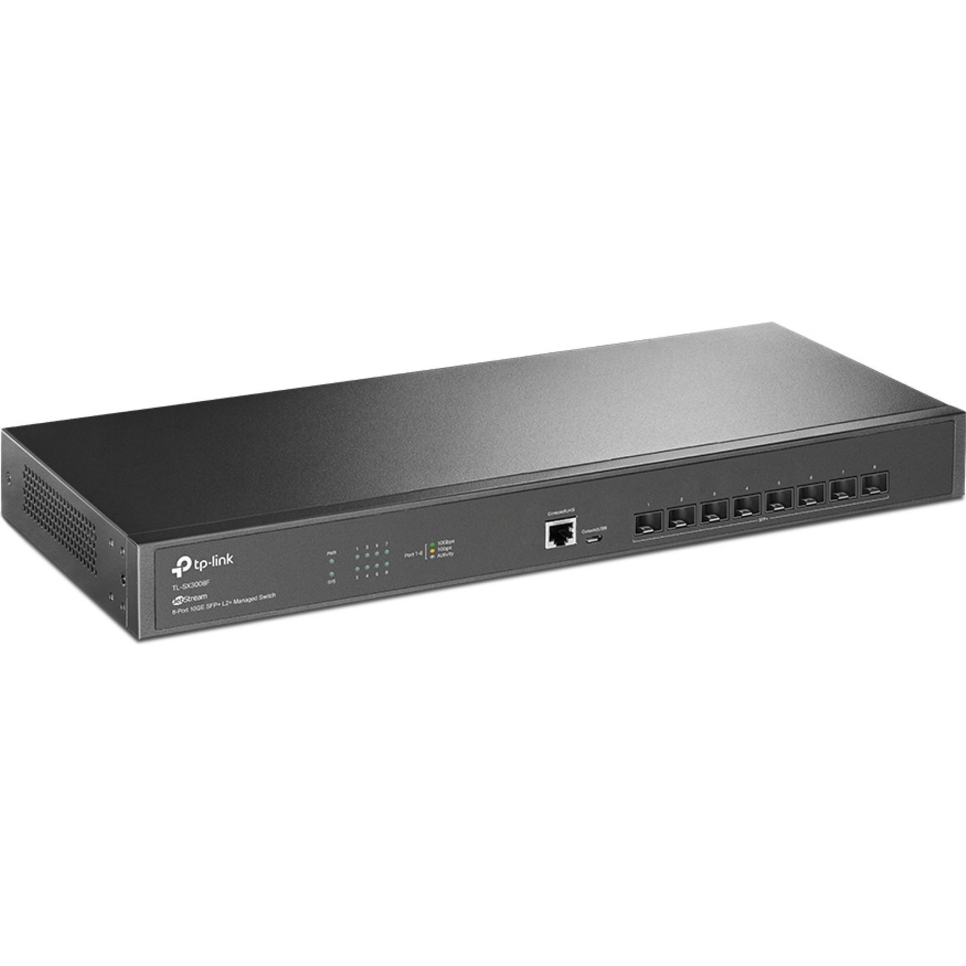 Thumbnail - TP-Link JetStream TL-SX3008F (8 Ports), Netzwerk Switch, Schwarz