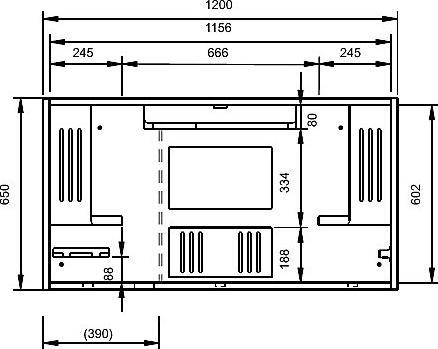 Produktbild Hammerbacher Wandschreibtisch (1200 x 260 x 650 mm)