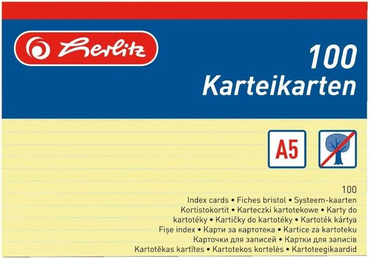 Etichetta energetica Herlitz Schede A5 foderate di giallo (A5, 170 g/m², 100 x)