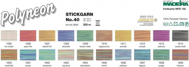 Actual product image Madeira Polyneon Thickness 40 Multicolor (200 m)