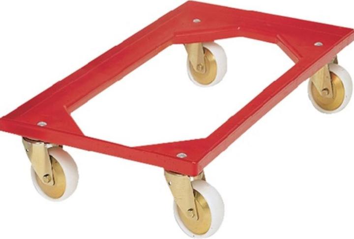 HP Autozubehör Carrello per scatole Portata 250 kg Pneumatici in polimero L605xL405mm Plastica ABS rossa (250 kg)