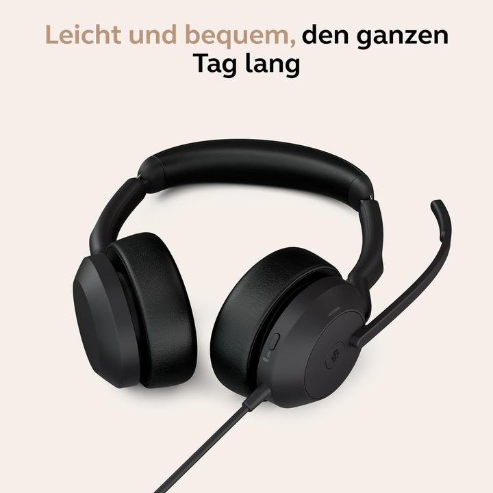 Actual product image Jabra Evolve2 50 (Cable, Wireless, USB-C, Alcatel-Lucent, Avaya, Cisco, Google Meet, Microsoft teams, Unify, Zoom)