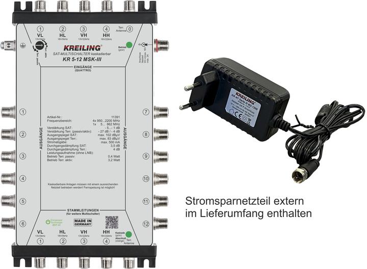 Kreiling Multiswitch in cascata 4+1Eing 12 parti KR 5-12 MSK-III (Multiinterruttori)