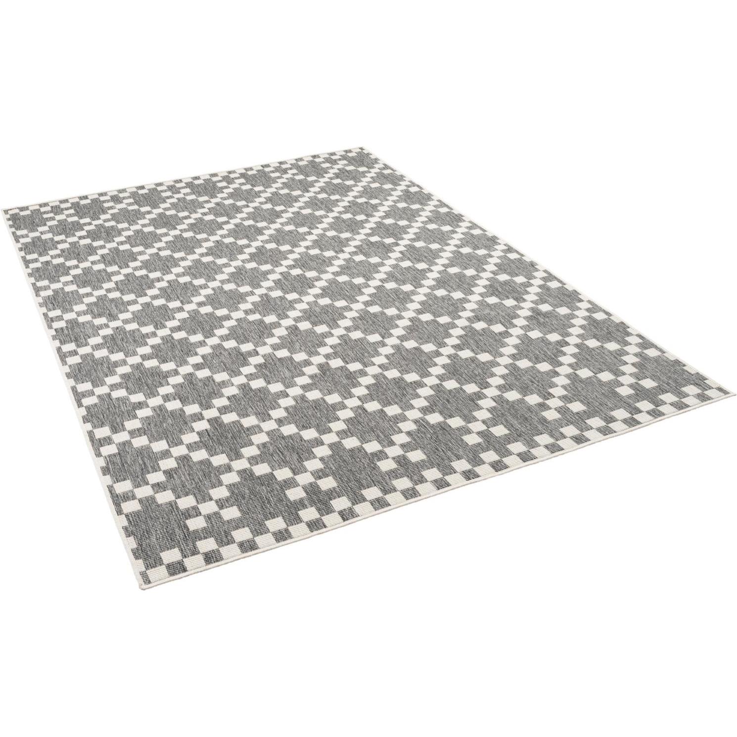 Pergamon, Teppich, In- und Outdoor Teppich Beidseitig Flachgewebe Newport Modern Karo (140 x 200 cm)