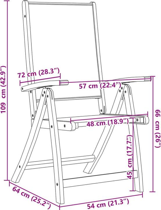 Produktbild vidaXL klappbarer Gartenstuhl