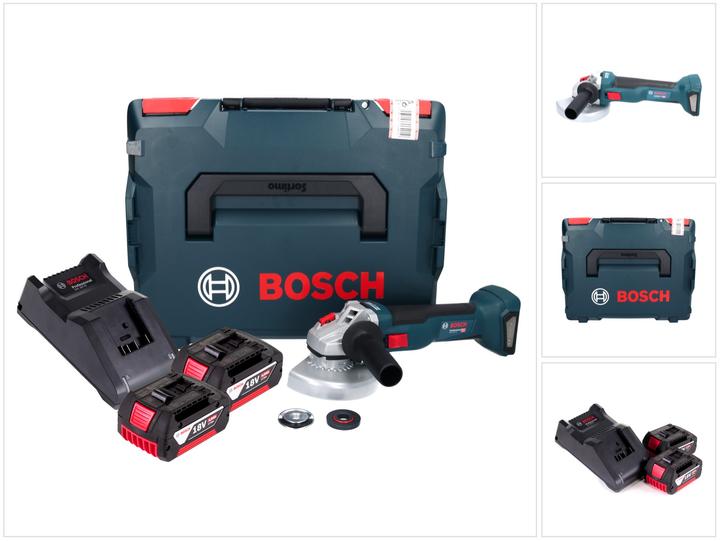 Image du produit Bosch Professional GWS 18V-10 Professional Battery Angle Grinder 18 V 125 mm Brushless + 2x Battery 4.0 Ah + (125 mm)