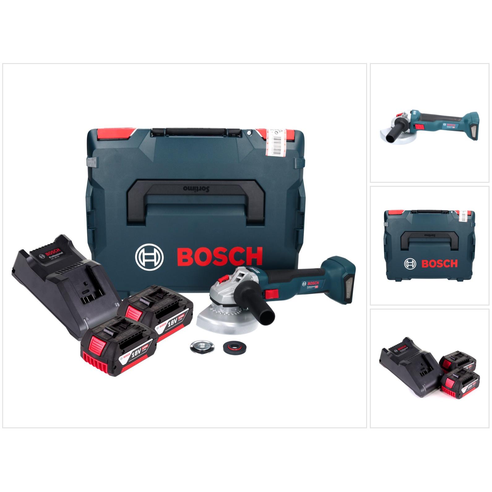 Bosch Professional, Winkelschleifer, Bosch GWS 18V-10 Professional Akku Winkelschleifer 18 V 125 mm Brushless + 2x Akku ...