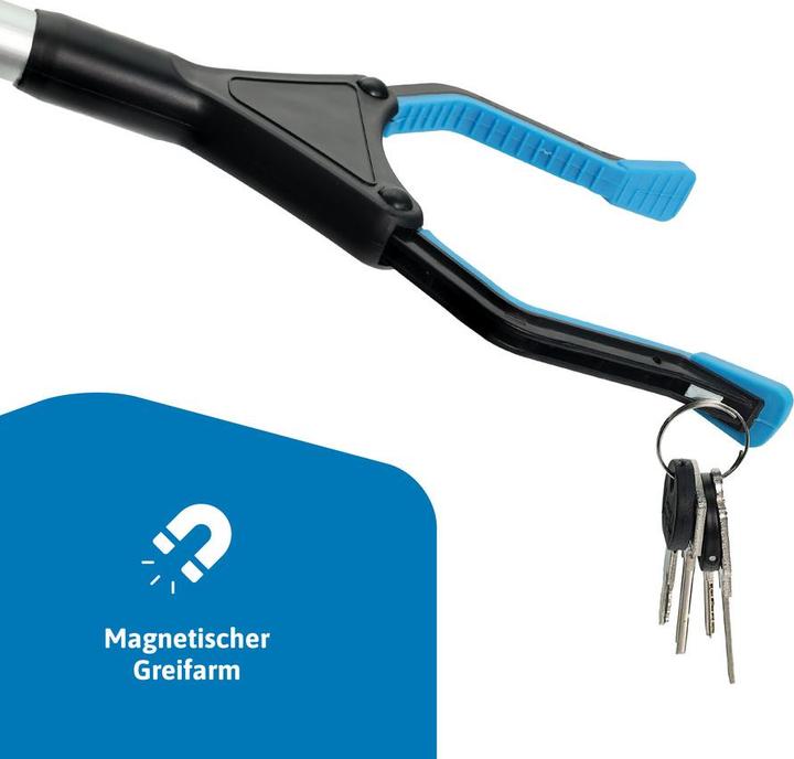 Actual product image Blosta Grabber tongs grabber blue foldable 81/42cm grabber for seniors, rubbish grabber