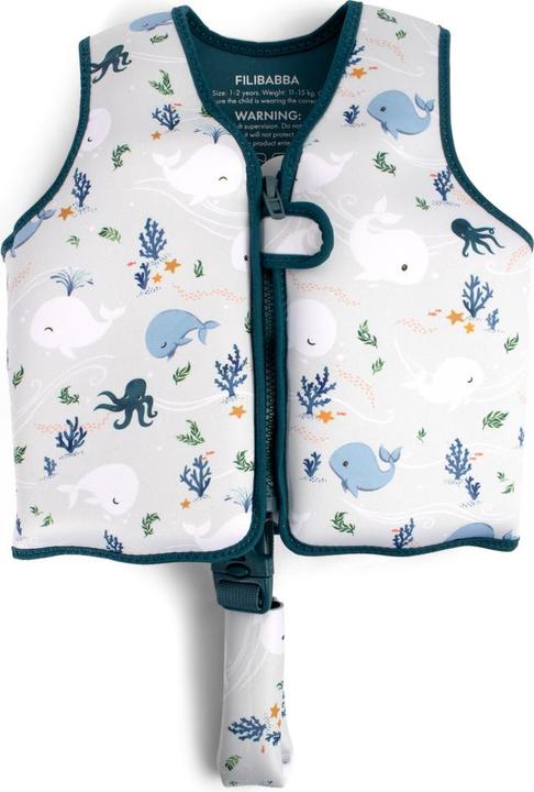 Productafbeelding Filibabba Svømmevest 1-2 år – Christian's Whale Tales (11 - 15 kg)