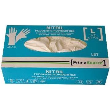 Thumbnail - Prime Source, Schutzhandschuhe, Einweghandschuhe LET Grösse L ohne Puder Nitril AQL 1.5 Weiss, 200 Stück/Packung (L)
